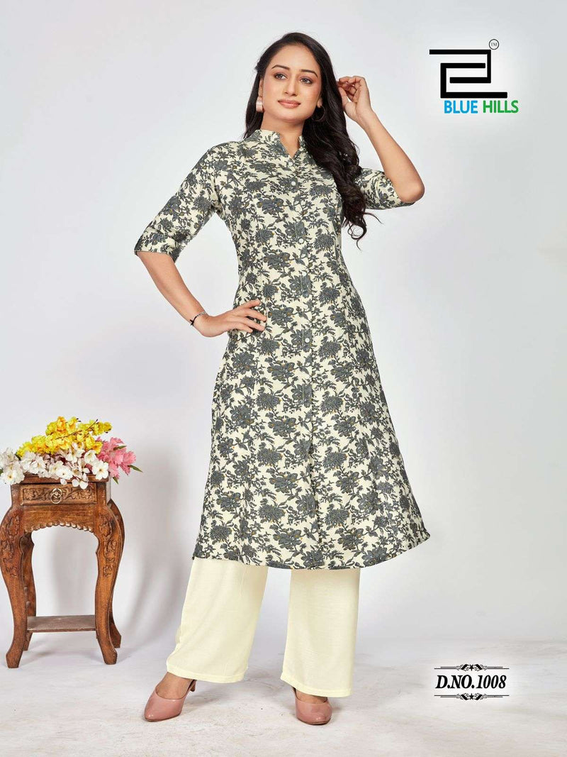 Blue Hills Maher Rayon Print Fancy Designer Kurti Collection