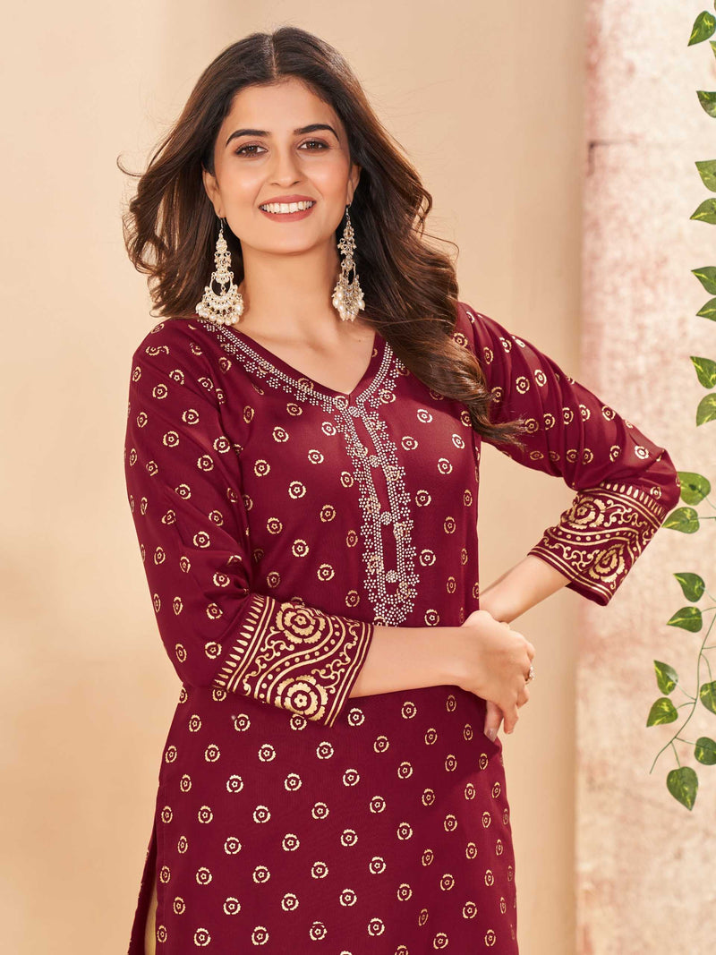 Blue Hills Mrunal Rayon Heavy Embroidery With Hand Work Set Of Kurti