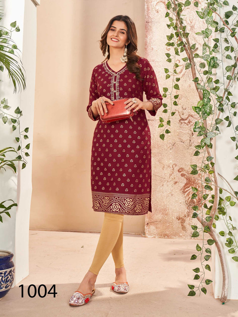 Blue Hills Mrunal Rayon Heavy Embroidery With Hand Work Set Of Kurti