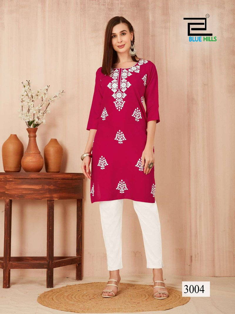 Blue Hills Nawab Vol 3 Rayon Lucknowi Fancy Designer Kurti