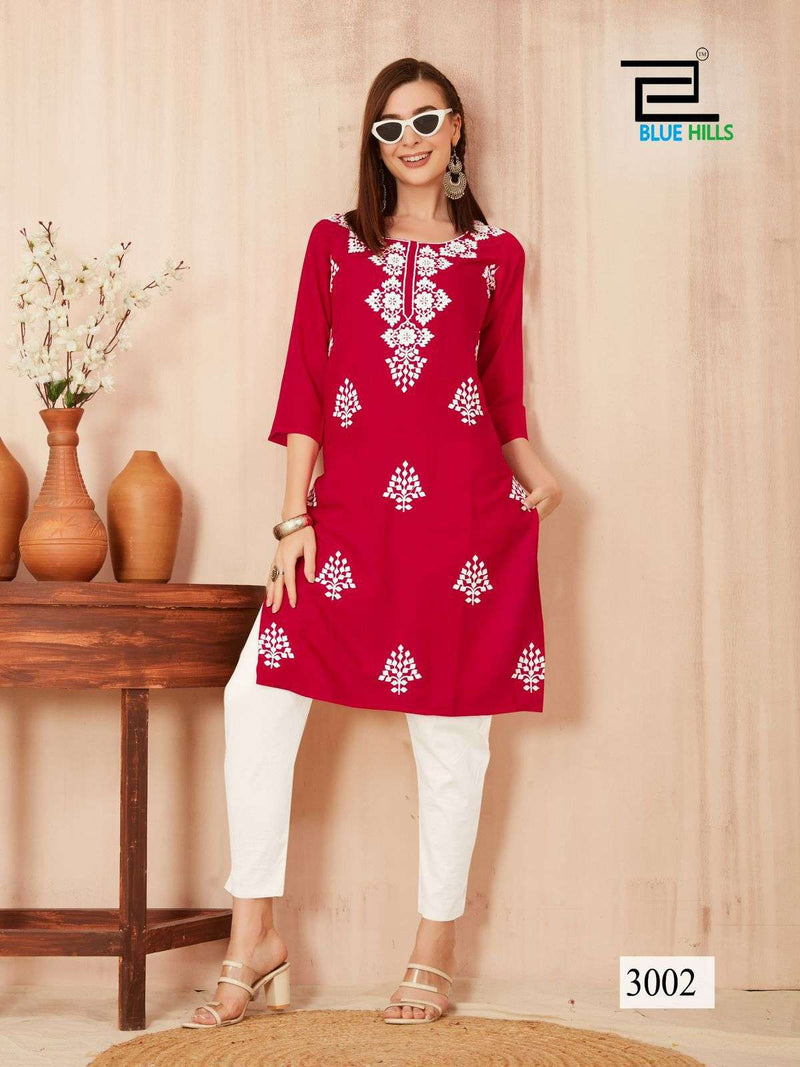 Blue Hills Nawab Vol 3 Rayon Lucknowi Fancy Designer Kurti