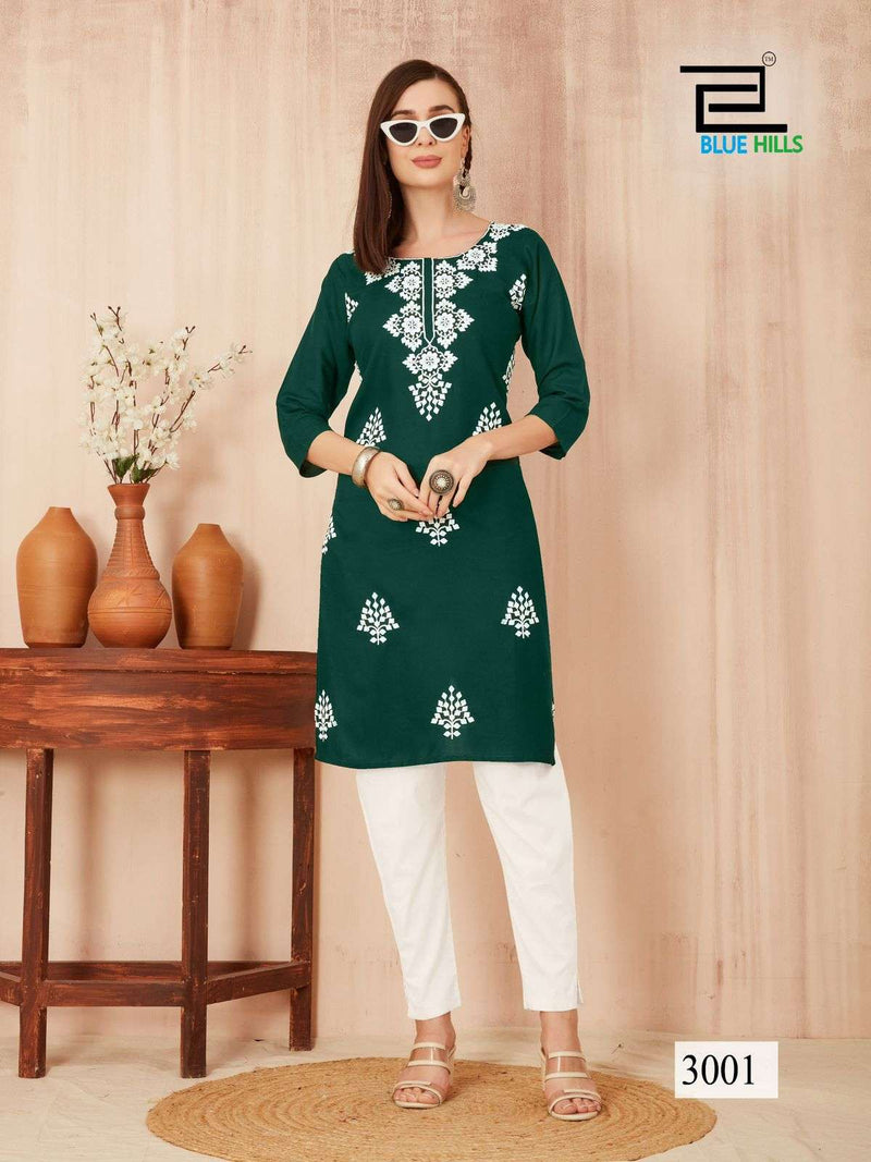 Blue Hills Nawab Vol 3 Rayon Lucknowi Fancy Designer Kurti