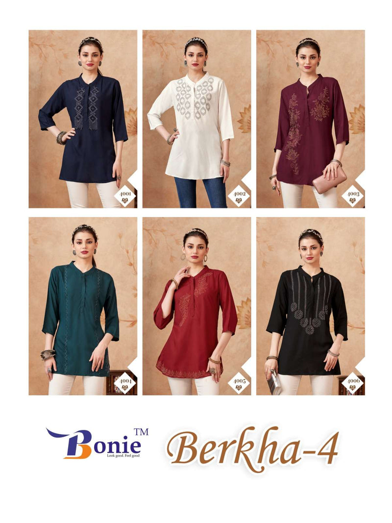 Bonie Berkha Vol 4 Rayon Short Fancy Designer Daily Wear Tops