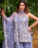 La Pink Festive Purple Fancy Designer Handwork Kurti