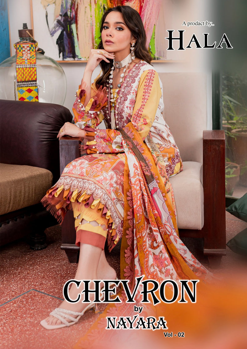 Hala Chevron By Nayra Vol 2 Cotton Karachi Printed Fancy Salwar Suits