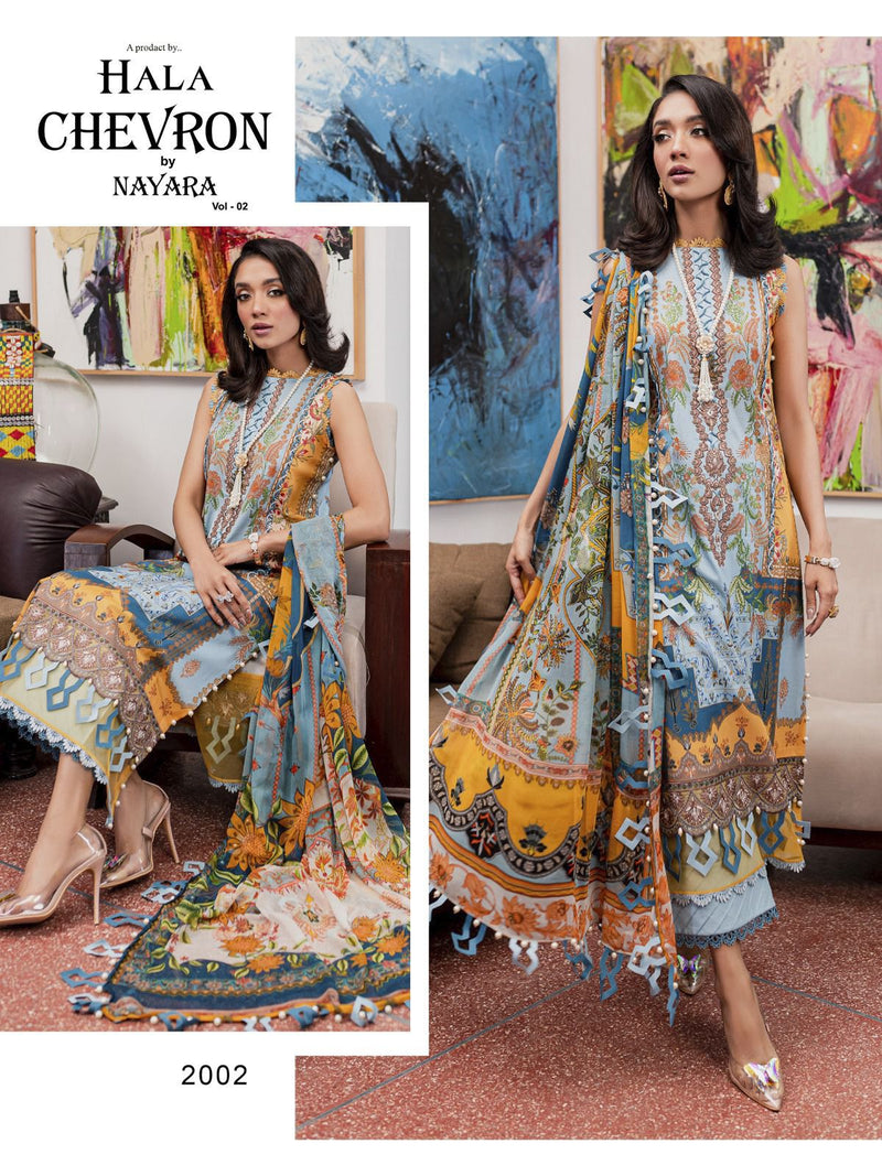 Hala Chevron By Nayra Vol 2 Cotton Karachi Printed Fancy Salwar Suits