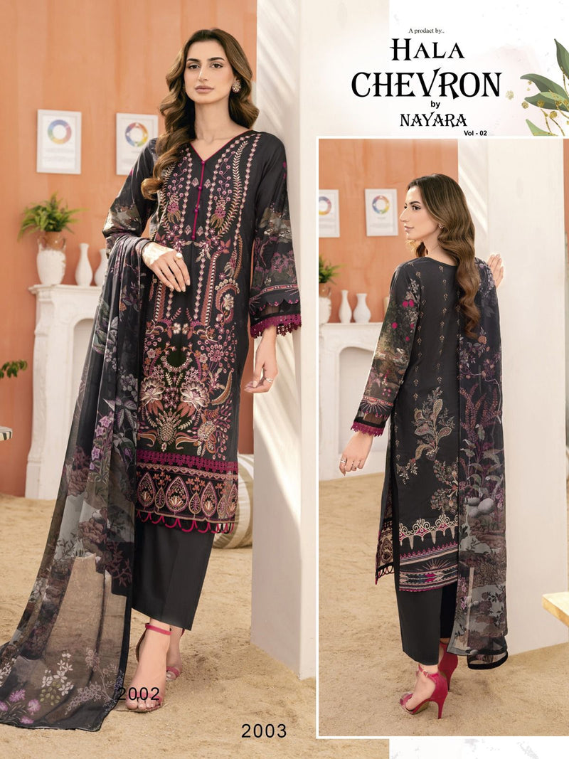 Hala Chevron By Nayra Vol 2 Cotton Karachi Printed Fancy Salwar Suits