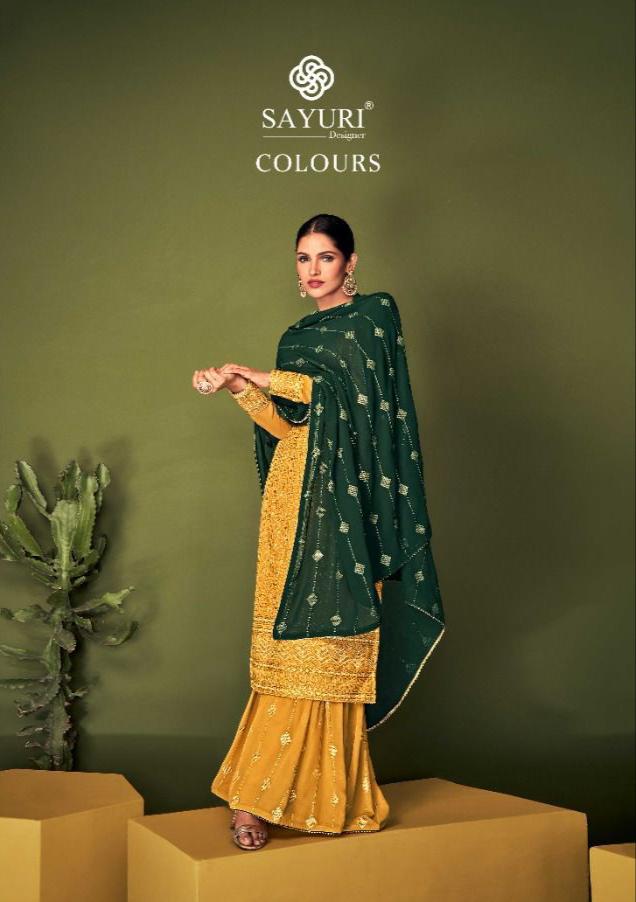 Sayuri Designer Colours Real Georgette With Heavy Designer Ready Made Sharara Suits