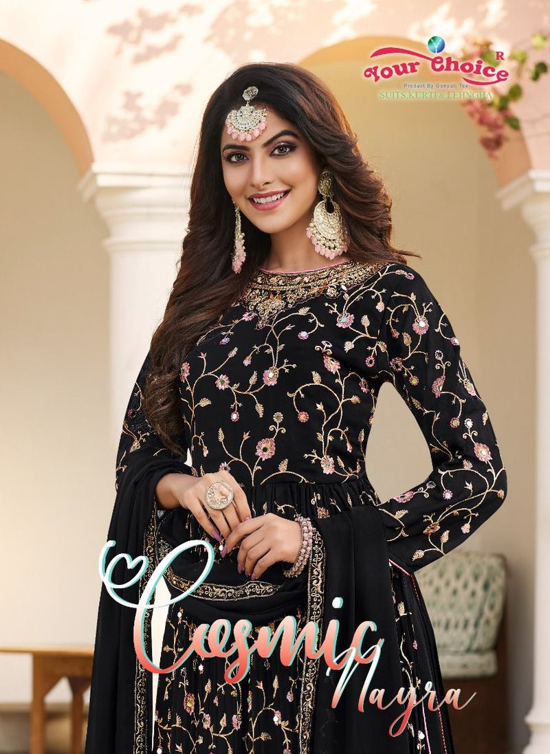 Your Choice Cosmic Bloomiing Georgette With Heavy Embroidery Designer Suits