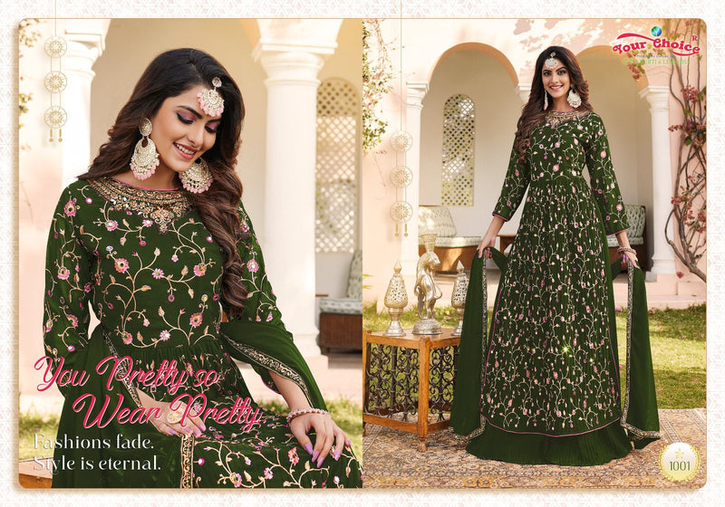 Your Choice Cosmic Bloomiing Georgette With Heavy Embroidery Designer Suits