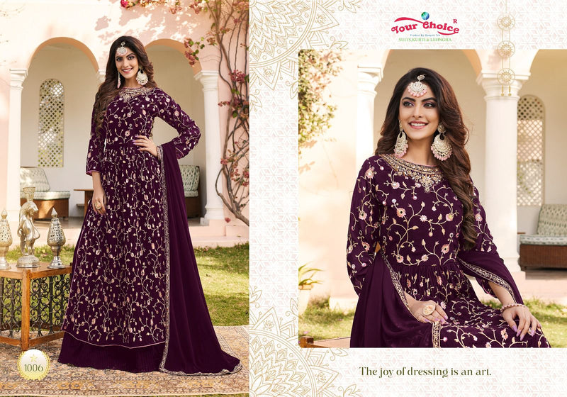 Your Choice Cosmic Bloomiing Georgette With Heavy Embroidery Designer Suits