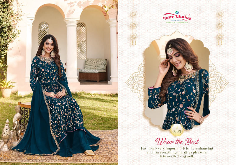 Your Choice Cosmic Bloomiing Georgette With Heavy Embroidery Designer Suits