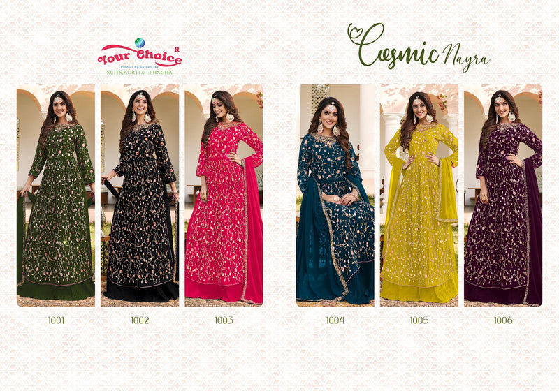 Your Choice Cosmic Bloomiing Georgette With Heavy Embroidery Designer Suits