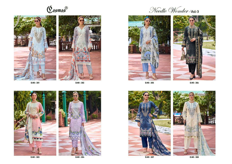 Cosmos Fashion Needle Wonder Vol 3 Lawn Cotton Embroidered Salwar Kameez