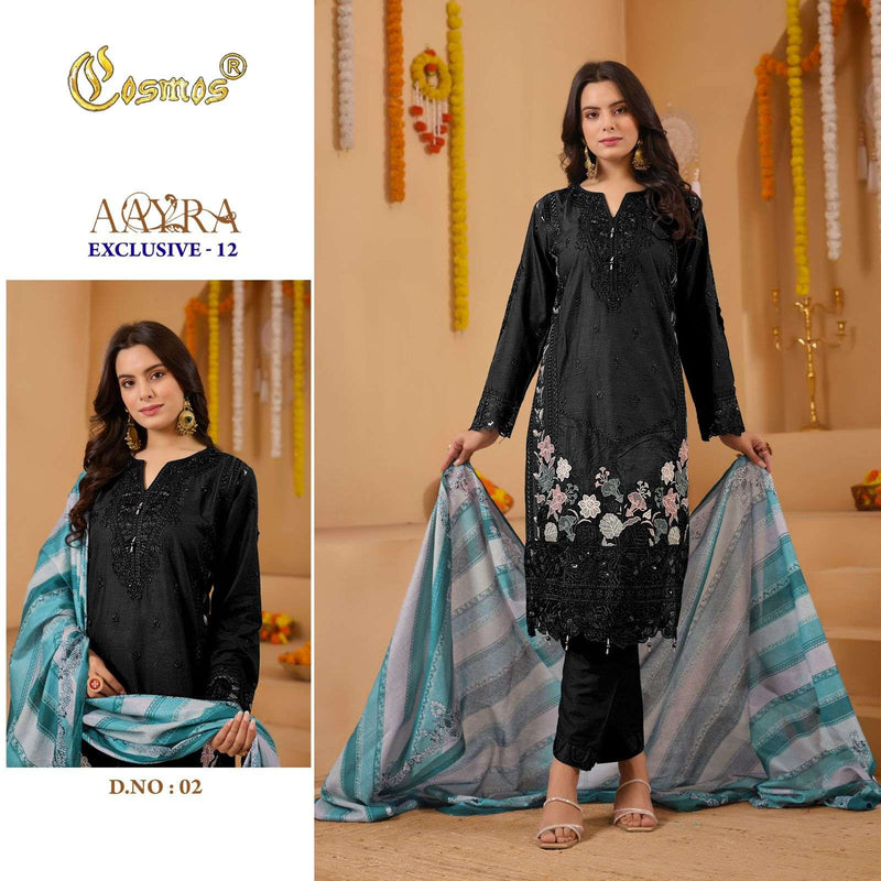 Cosmos Fashion Aayra Exclusive Lawn 12 Heavy Embroidered Salwar Suit