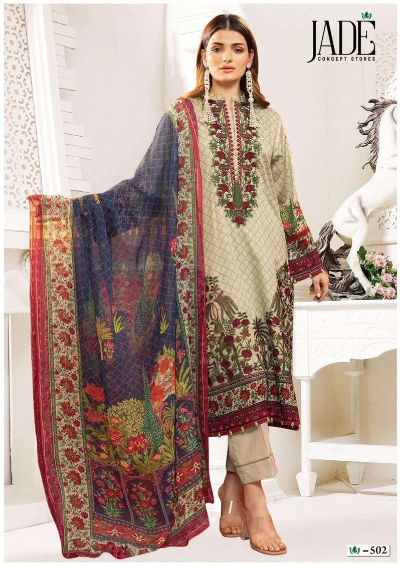 Jade Crimson Exclusive Heavy Lawn Cotton Collection Vol 5  Fancy Designer Salwar Suit