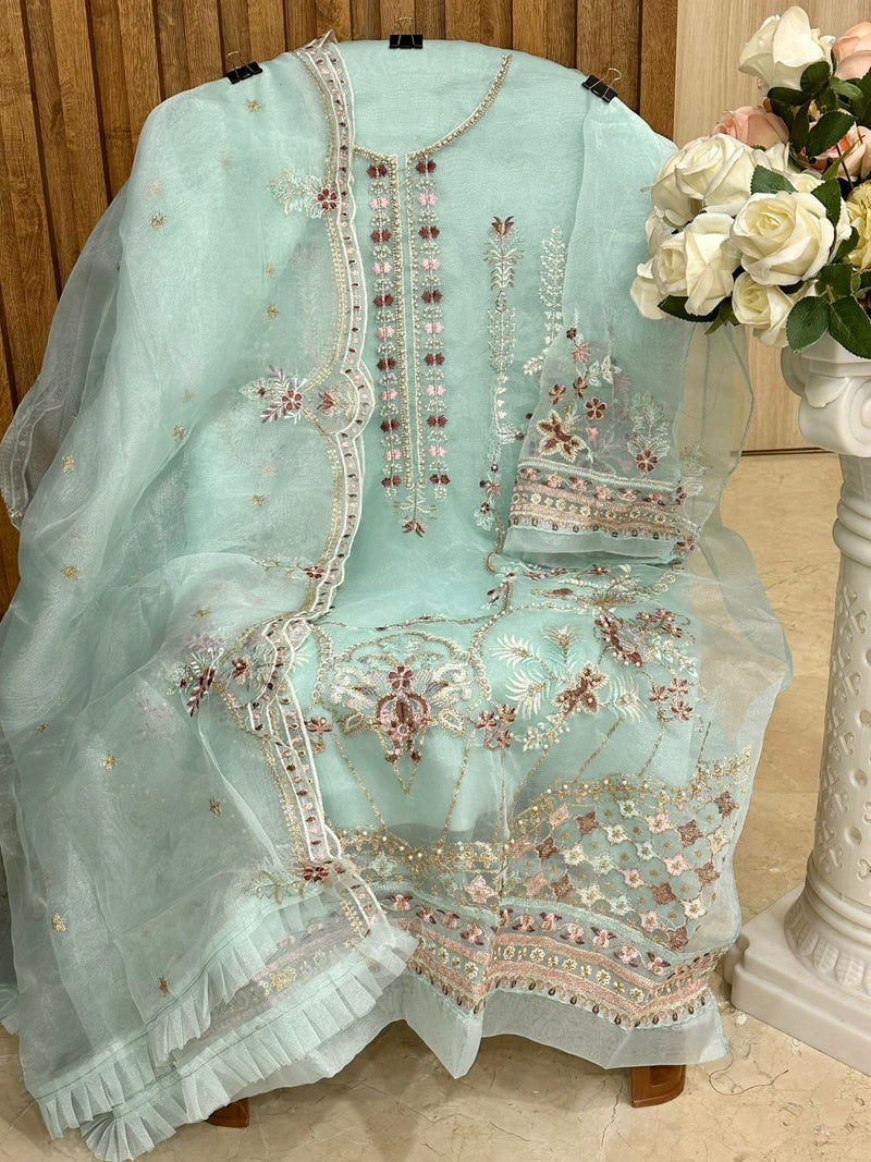 Mehboob Tex Mistry Vol 1 D No 1070 Organza Heavy Embroidery Work Pakistani Salwar Kameez