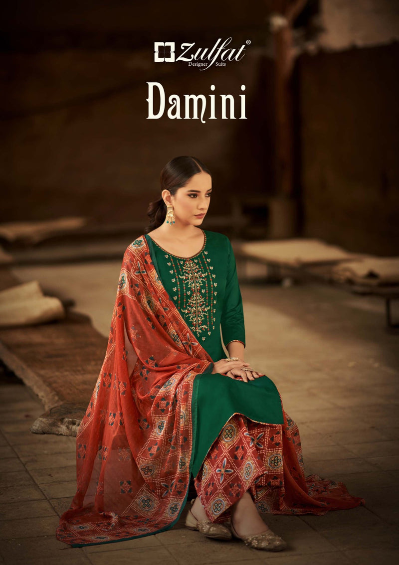 Zulfat Damin Vol 3 Jam Cotton Heavy Embroidery Work Fancy Stylish Salwar Kameez