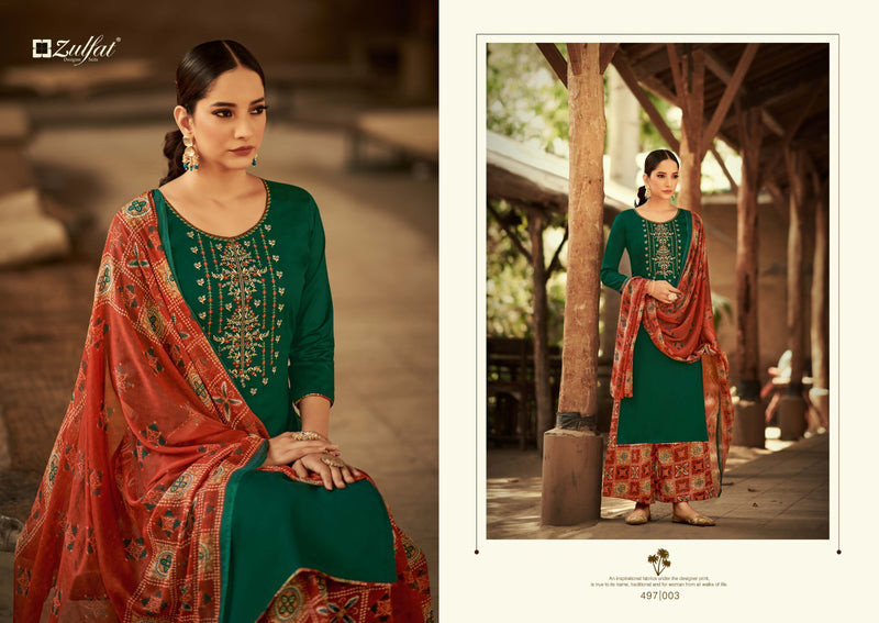 Zulfat Damin Vol 3 Jam Cotton Heavy Embroidery Work Fancy Stylish Salwar Kameez