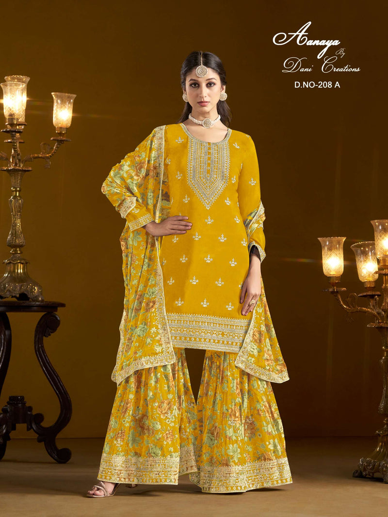 Dani Creation Aanaya Vol 208 Chinon Festive Designer Salwar Suit