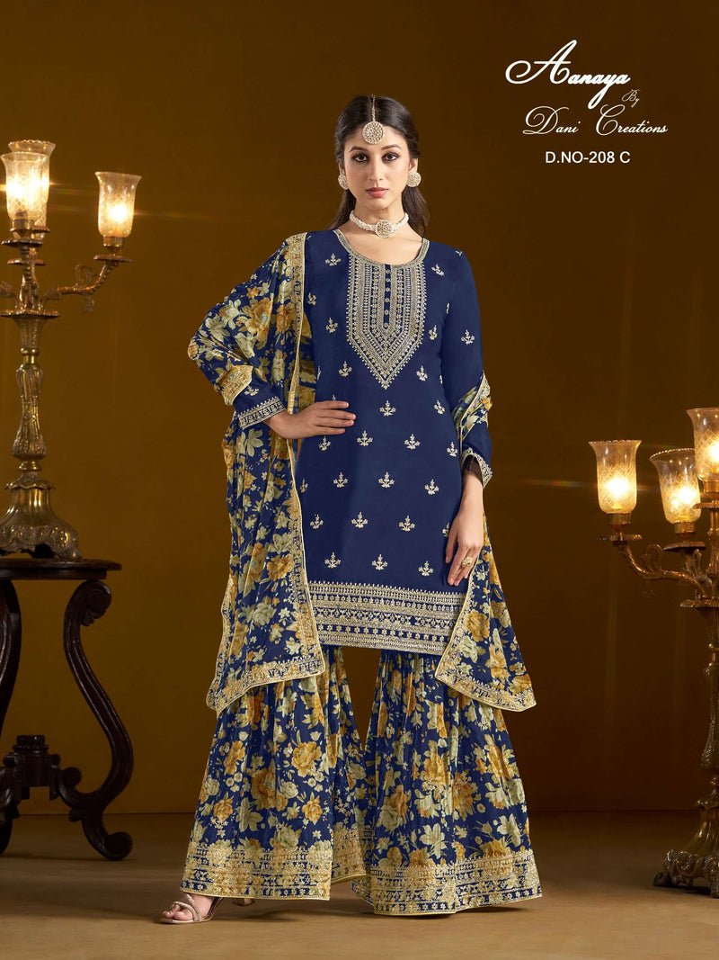 Dani Creation Aanaya Vol 208 Chinon Festive Designer Salwar Suit