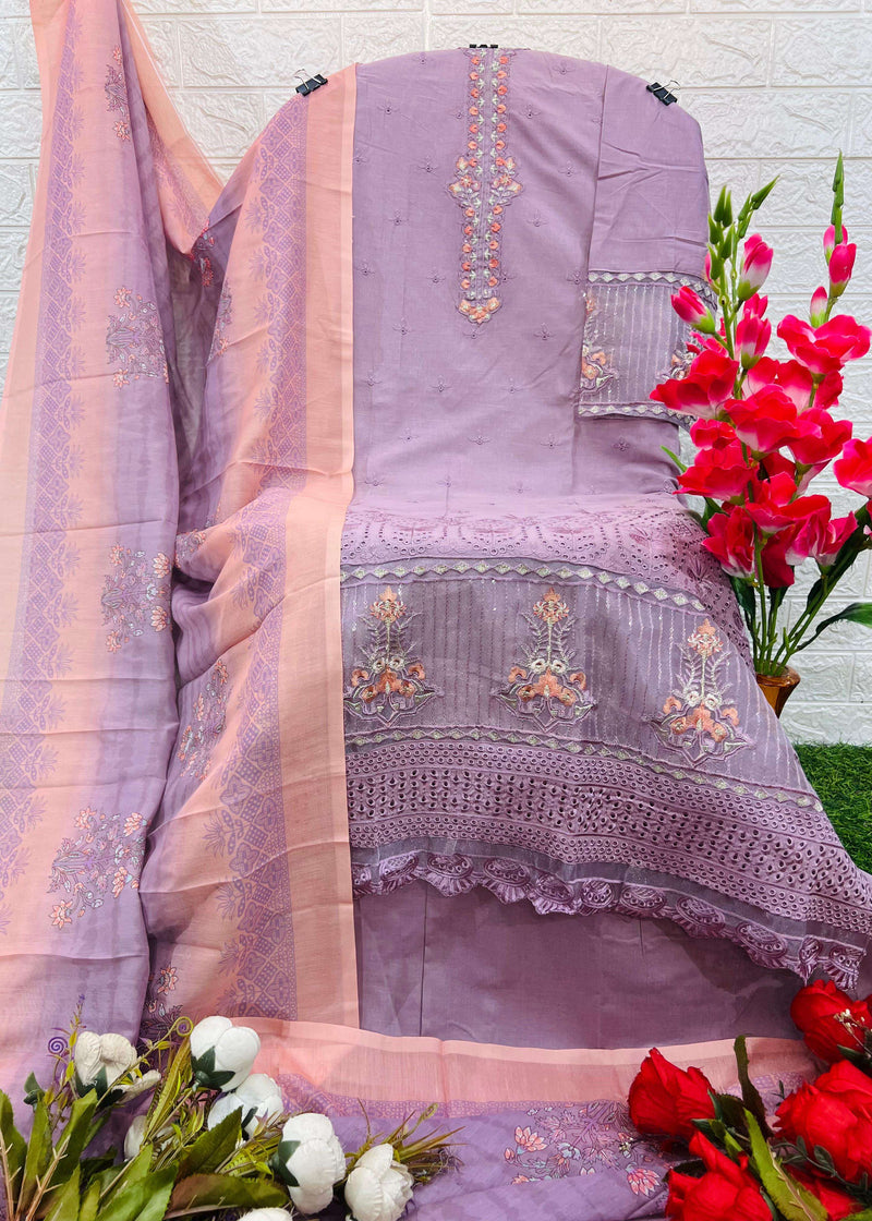 Deepsy Suit Rangrasiya Premium Lawn 25 Pure Cotton Self Embroidered Suit