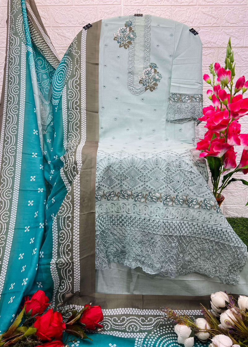 Deepsy Suit Rangrasiya Premium Lawn 25 Pure Cotton Self Embroidered Suit