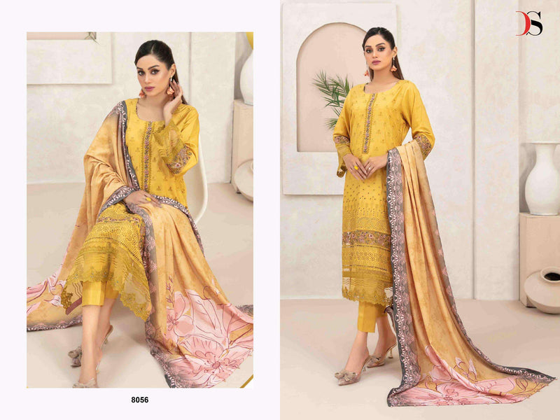 Deepsy Suit Rangrasiya Premium Lawn 25 Pure Cotton Self Embroidered Suit