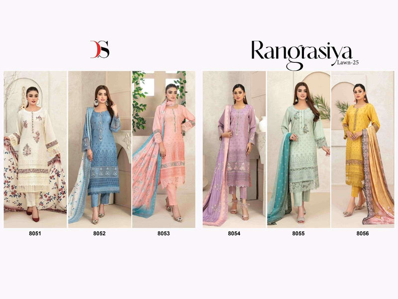 Deepsy Suit Rangrasiya Premium Lawn 25 Pure Cotton Self Embroidered Suit