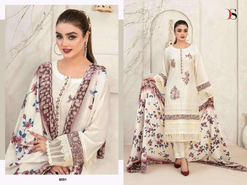 Deepsy Suit Rangrasiya Premium Lawn 25 Pure Cotton Self Embroidered Suit