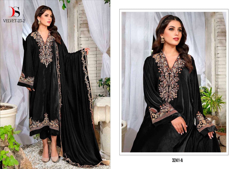 Deepsy Suit Velvet 23 Vol 2 D No 3241 Velvet With Heavy Embroidery Work Pakistani Salwar Suit