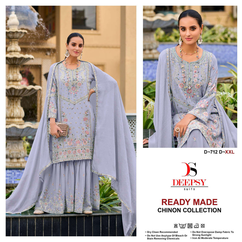 Deepsy Suits D 712 Pure Chinon Embroidered Handwork Pret Kurti