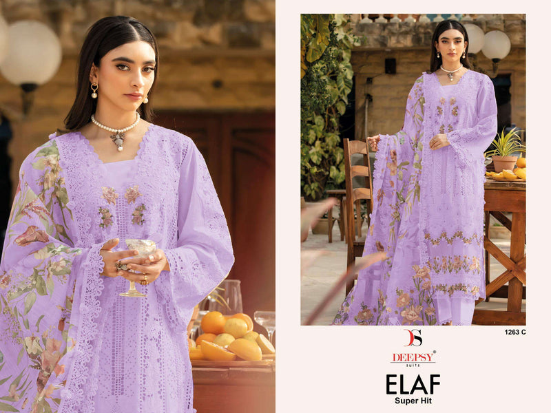 Deepsy Suits Elaf Super Hit 1263 Pure Cotton Self Embroidered Pakistani Suit