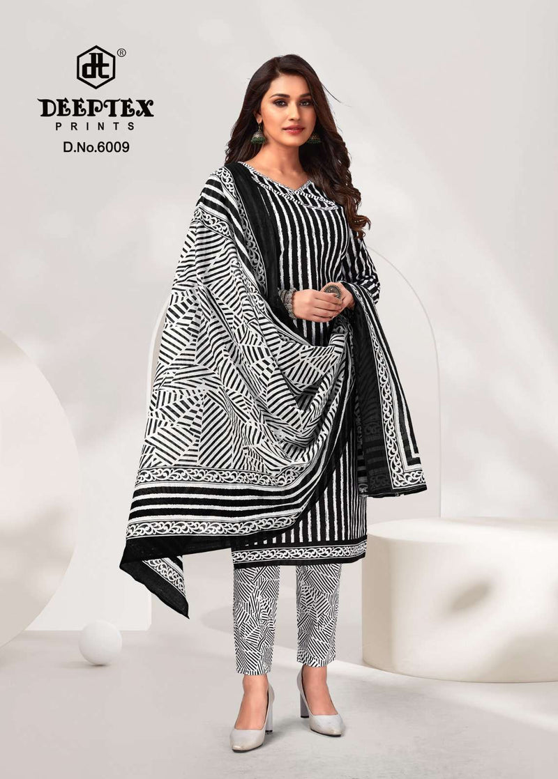 Deeptex Prints Aaliza Black & White Special Cotton Printed Salwar Suit