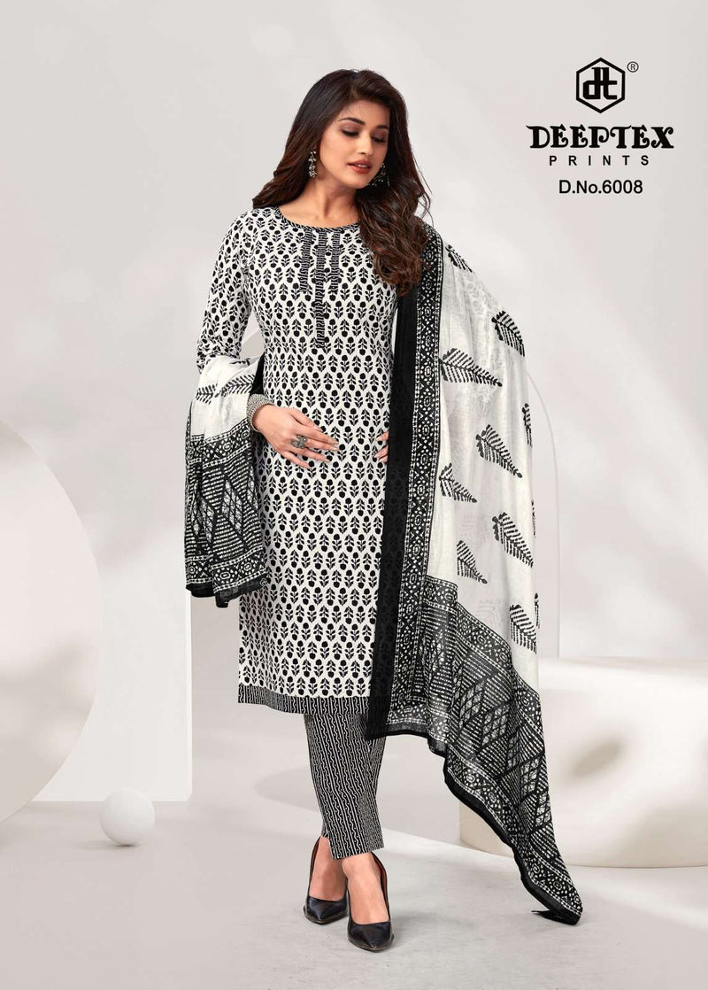 Deeptex Prints Aaliza Black & White Special Cotton Printed Salwar Suit