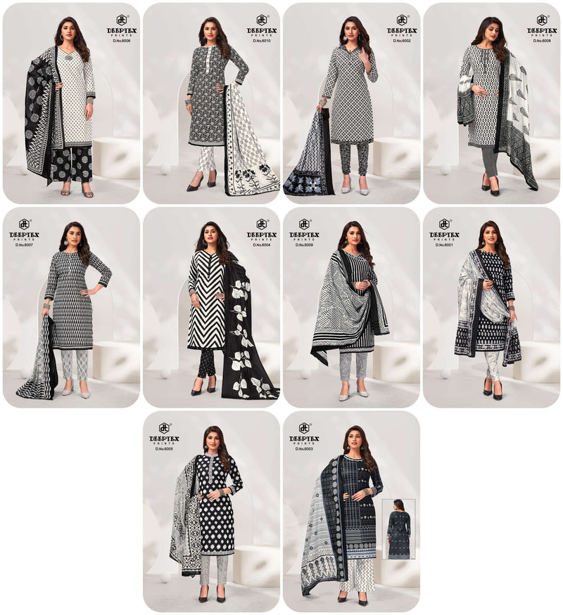 Deeptex Prints Aaliza Black & White Special Cotton Printed Salwar Suit