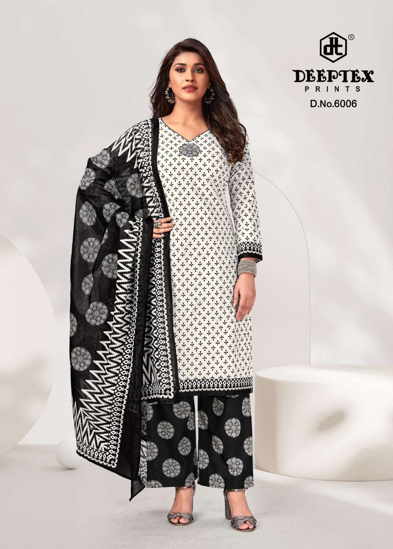 Deeptex Prints Aaliza Black & White Special Cotton Printed Salwar Suit