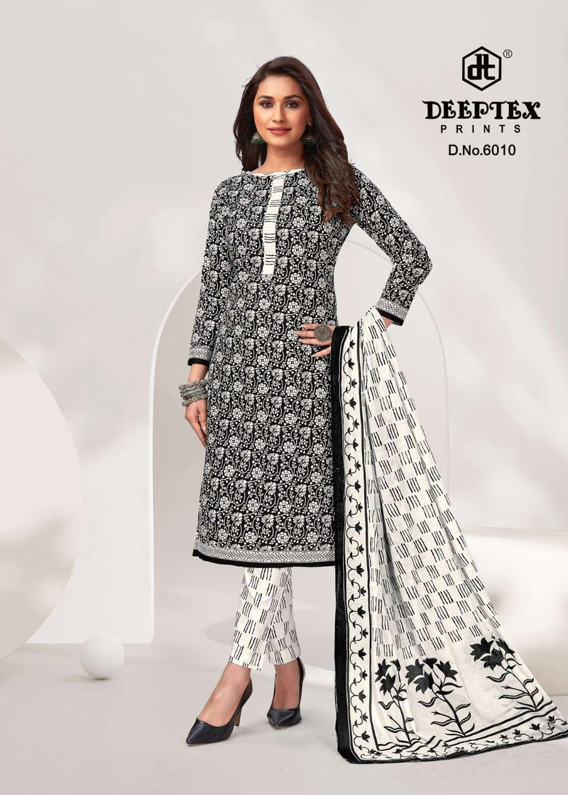 Deeptex Prints Aaliza Black & White Special Cotton Printed Salwar Suit