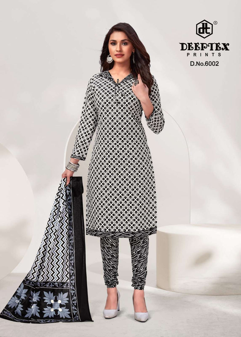 Deeptex Prints Aaliza Black & White Special Cotton Printed Salwar Suit