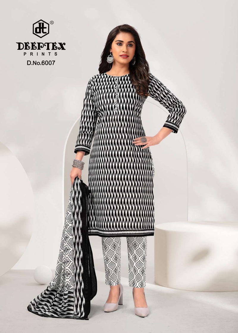 Deeptex Prints Aaliza Black & White Special Cotton Printed Salwar Suit