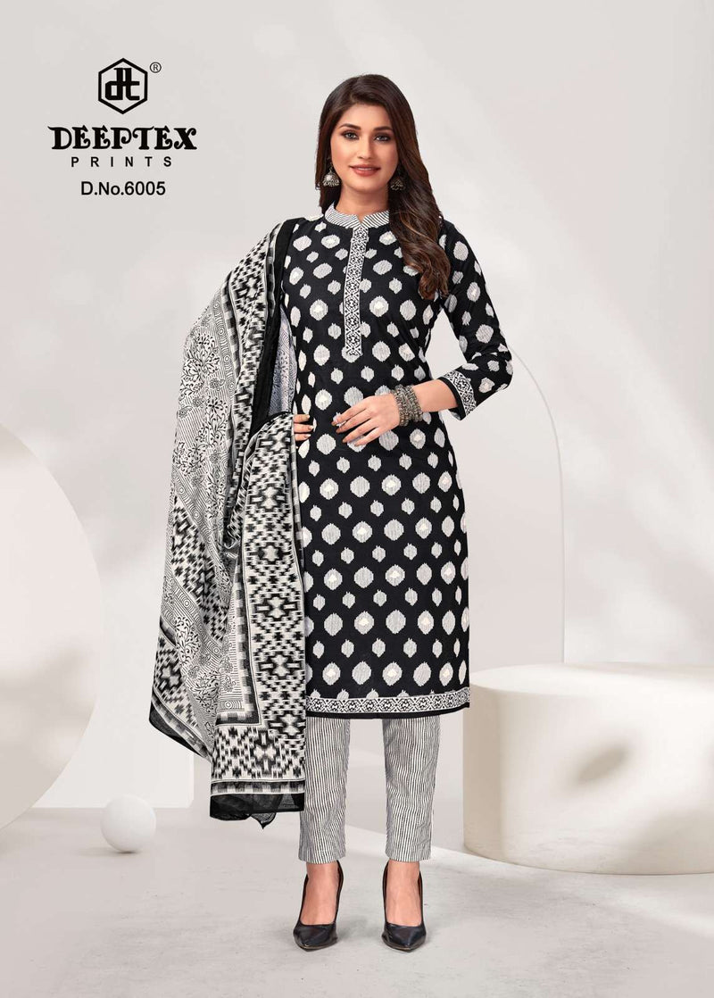 Deeptex Prints Aaliza Black & White Special Cotton Printed Salwar Suit