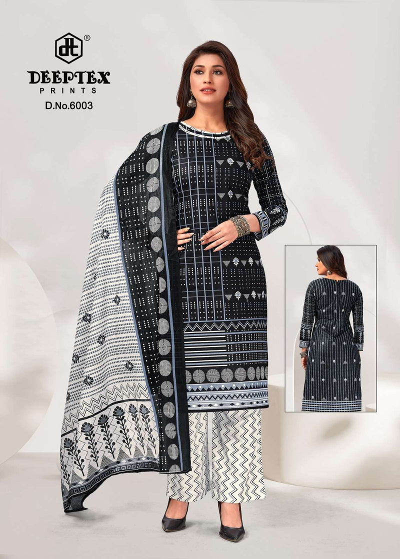 Deeptex Prints Aaliza Black & White Special Cotton Printed Salwar Suit