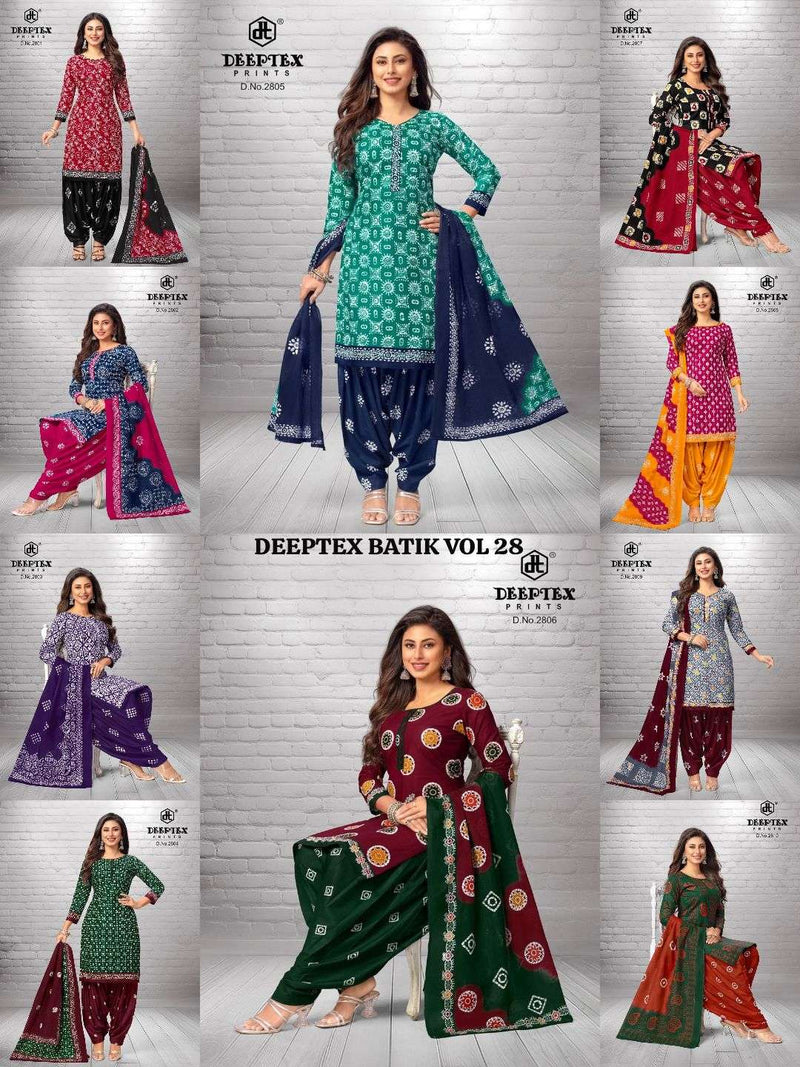 Deeptex Prints Batik Plus Vol 28 Pure Cotton Print Patiyala Designer Suit