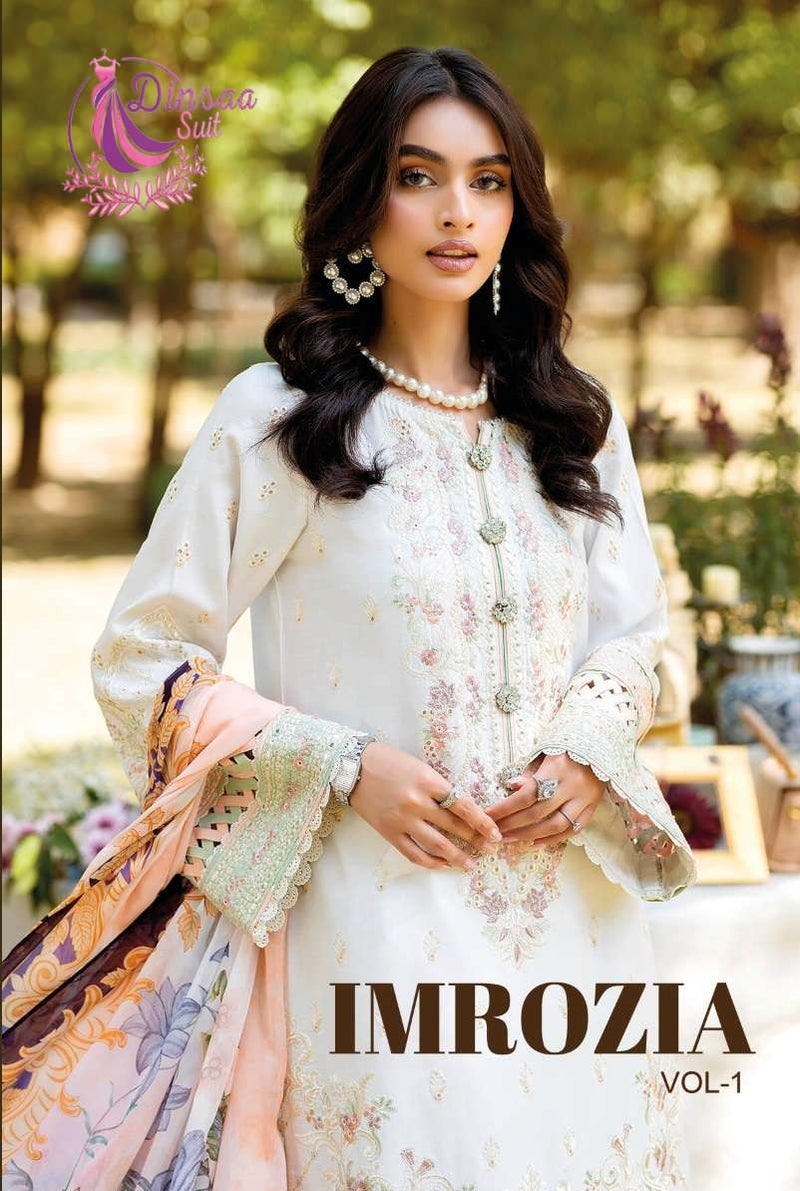 Dinsaa Imrozia Vol 1 Cotton With Heavy Self Embroidery Designer Salwar Suit