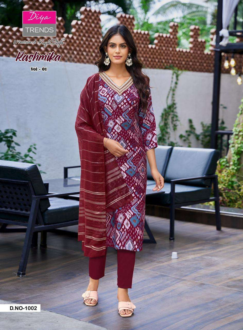 Diya Trends Rashmika Vol 1 Fancy Embroidered Designer Wear Kurti