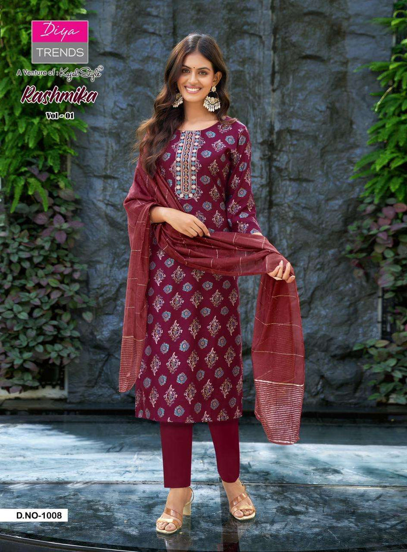 Diya Trends Rashmika Vol 1 Fancy Embroidered Designer Wear Kurti