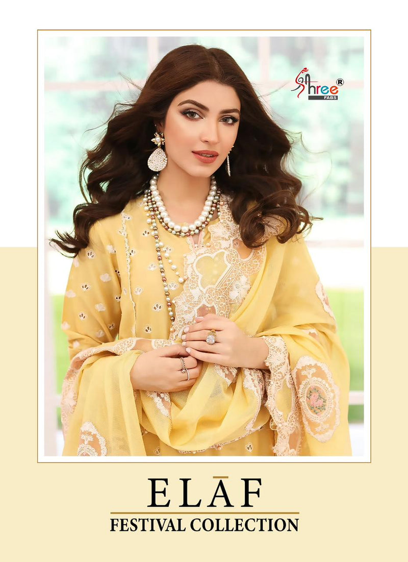 Shree Fabs Elaf Festival Collection Cotton With Fancy Embroidery Designer Salwar Kameez