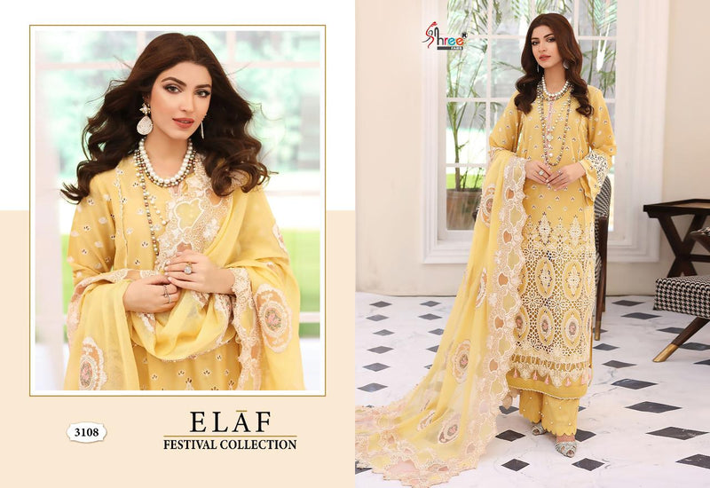 Shree Fabs Elaf Festival Collection Cotton With Fancy Embroidery Designer Salwar Kameez