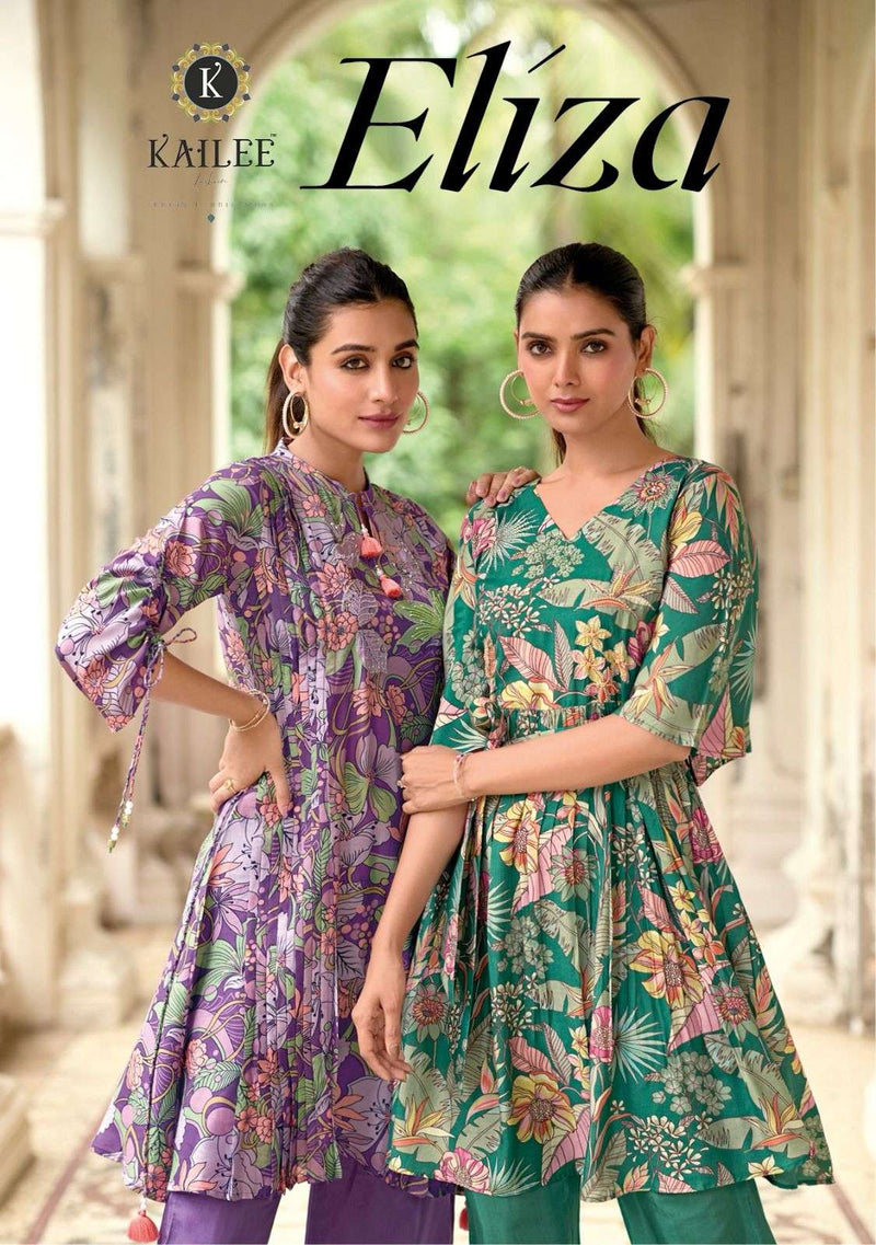 Kailee Fashion Eliza Muslin Handwork Printed Fancy Kurti Collection