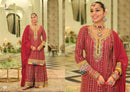 Eba Lifestyle Armani Vol 7 Heavy Chinon Embroidered Work Sharara Suit
